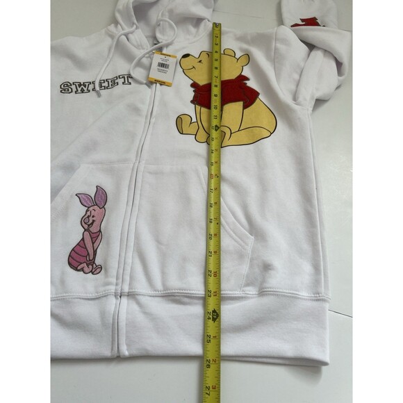 NWT DISNEY Winnie The Pooh Women's Full Zip Sweatshirt Hoodie White Size M - Picture 4 of 13